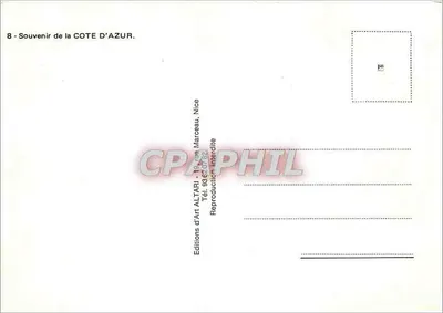 Côte d'Azur — Recordações de Menton, Monaco, Nice, Antibes, Cannes, Juan-les-Pins, Vence, L'Estérel — Edições d'Art ALTARI, Nice — Verso