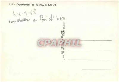Alta Savoia — Cartolina turistica con mappa e foto di luoghi — Edizioni dell'Economia, Bron (Rodano) — Verso