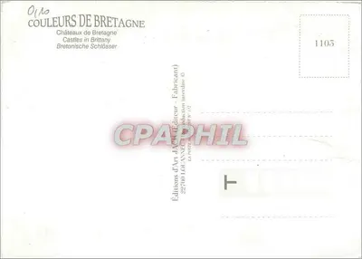 Castelos da Bretanha — série 1105 — Éditions d'Art Jolainne — Verso