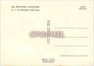 Folklor geografii stroju w Bretanii — Wydawnictwo Gaby, Nantes — Rewers