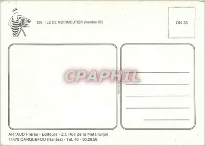 Wyspa Noirmoutier — Pocztówka turystyczna — ARATAUD Frères — Rewers