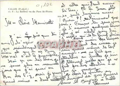 Calais (P.-de-C.) - O Sino visto do Parque St-Pierre — editor 'Oeuvres Naturelles' n° 6 — Verso