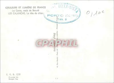 Les Calanche, La tête de chien — Corse — Éditions Draeger, n° 1238 — Rewers