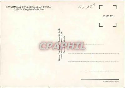 Calvi — Allgemeine Ansicht des Hafens — Editions 'La Coagne' S.A.D. n°20.050.205 — Rückseite