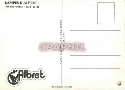 Lampadas d'Albret — apresentação de lâmpadas em escada de madeira — editor LAMPES D'ALBRET — Verso