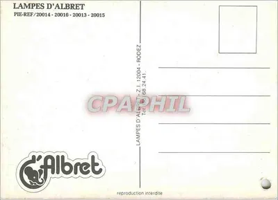 Lampen van Albret — collectie lampen met gekleurde schermen — uitgever LAMPES D'ALBRET — Achterkant