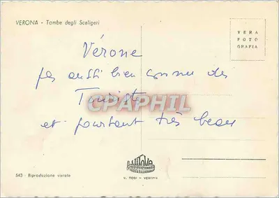 Verona - Tombe degli Scaligeri — V. TOSI - VERONA, n° 543 — Rewers