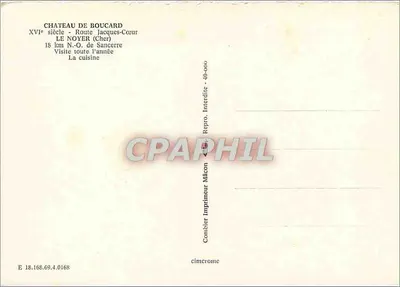 Castelo de Boucard — Cozinha do século XVI — Impressor Combier — Verso