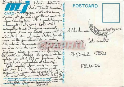 Jezioro Kandy — zbudowane przez króla Sri Wickrama — Offset Mortlake Press, Sri Lanka — Rewers
