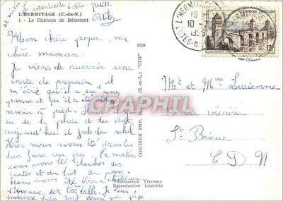 El Castillo de Bélorient — L’Hermitage (C.-du-N.) — Comthier Imp. Maton (S.-et-L.) — Reverso