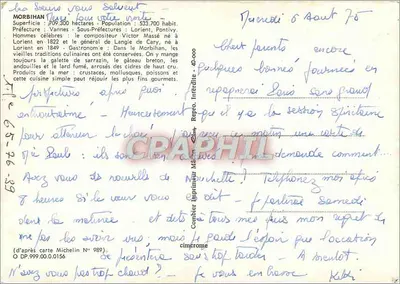 Morbihan — Karta turystyczna z fotografiami miejsc znanych — Wydawca Michelin, N° 989 — Rewers