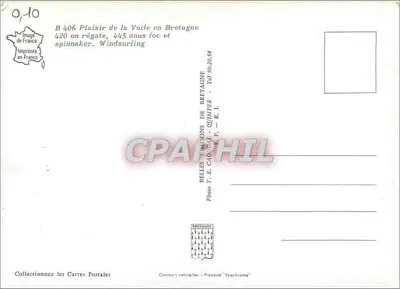 Vela en Bretaña — Éditions de Bretagne, n° 406 — Reverso