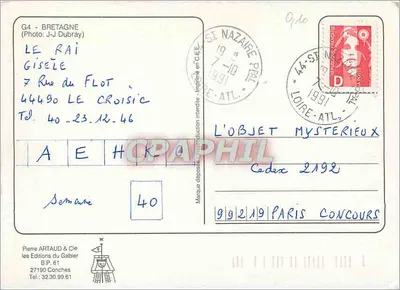 Bretanha — paisagens costeiras e monumento megalítico — Pierre Artaud & Cie, Conches — Verso