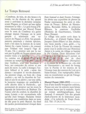 ILLIERS-COMBRAY — O souvenir de Proust — VPC Larousse Laffont, n° R1-15-0632 — Verso