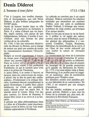 Denis Diderot — 1713-1784 — Artes, série ilustrada — Verso