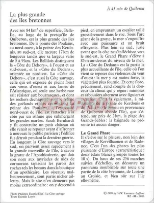 Belle-Île-en-Mer — « Côte du Dedans » i Côte sauvage — VPC Larousse Laffont n° 00-0016 — Rewers