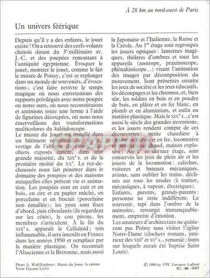 Poissy — O museu do Brinquedo — VPC Larousse Laffont — Verso
