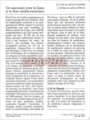 Port-Cros — O parque nacional — VPC Larousse Laffont n° RS-00-0045 — Verso