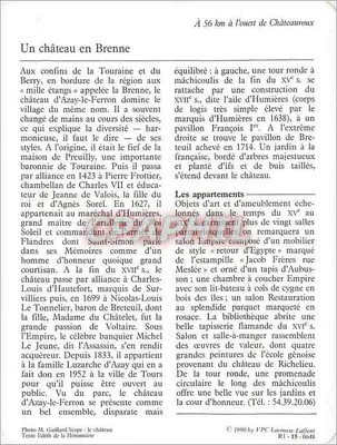 Azay-le-Ferron — O castelo — Larousse Laffont R1-15 — Verso
