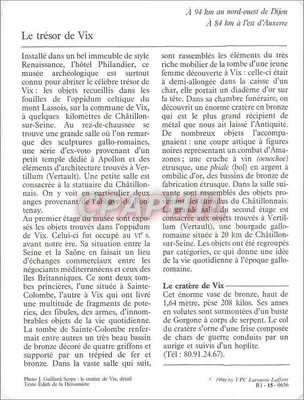 Châtillon-sur-Seine — Le musée archéologique — éditeur VPC Larousse Laffont, n° R1-15-0636 — Rewers