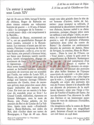 Bussy-le-Grand — Zamek Bussy-Rabutin — wydawca VPC Lorraine Laffont, n° R1-15-0654 — Rewers