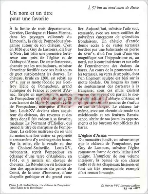 ARNAC-POMPADOUR — Zamek Pompadour — VPC Larousse Laffont n° R1-04-0127 — Rewers