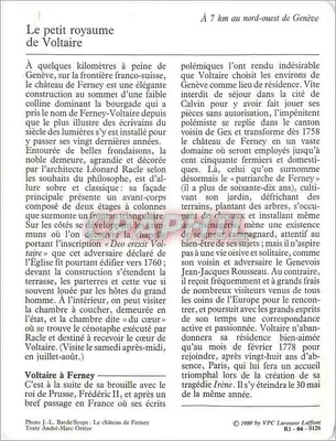 Ferney-Voltaire — O castelo — VPC Larousse Laffont R1-04-0126 — Verso