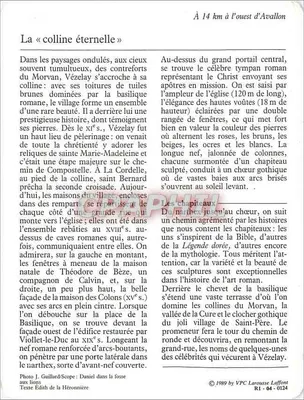 Vézelay — Bazylika św. Małgorzaty i wioska — VPC Larousse Laffont, nr R1-04-0124 — Rewers