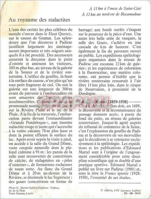 Padirac — Jaskinia — VPC Larousse Laffont, nr 00-0036 — Rewers