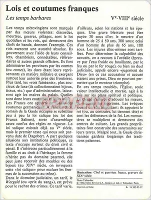 Prawo i zwyczaje franków — V-VIII wiek — Życie polityczne — Rewers