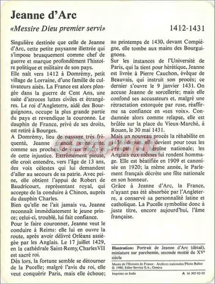 Joana d'Arc — Guerras e Revoluções — Edição Service S.A., n° A 16 305 02 05 — Verso
