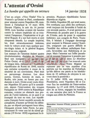 O atentado de Orsini — 14 de janeiro de 1858 — Vie Politique — Verso