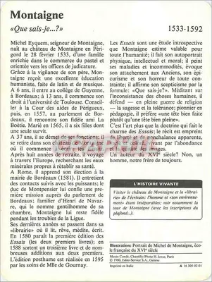 Michel de Montaigne — 1533-1592 — Sztuka, seria 'Que sais-je?' — Rewers