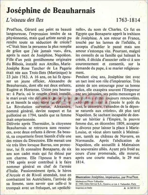 Joséphine de Beauharnais — Vida política — Édito Service S.A., París — Reverso