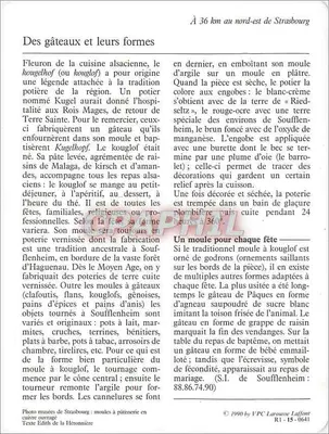 Soufflenheim — O kougelhof e as formas para kougelhof — editora VPC Larousse Laffont, n° R1-15-0641 — Verso