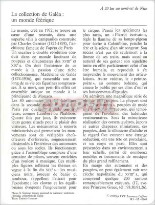 Mônaco — O museu nacional de Mônaco: Bonecas e Automatos de outrora — Principado de Mônaco — Verso