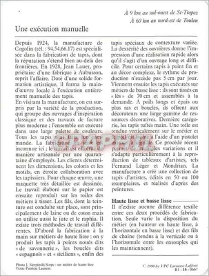 Cogolin — A fábrica de tapetes — 83 VAR — Verso