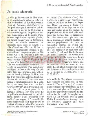 Montmaurin — Villa gallo-romana — VPC Larousse Laffont n° R1-15-0659 — Rewers