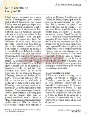 ESTAING O vilarejo — 12 AVEYRON — VPC Larousse Laffont R1-04-0131 — Verso