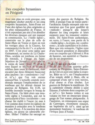 Périgueux — Kathedrale Saint-Front und Kirche Saint-Étienne-de-la-Cité — DORDOGNE, Verlag VPC Larousse Laffont, Nr. R1-04-0128 — Rückseite