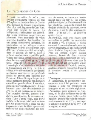 Larresingle — Zamek wioski — VPC Larousse Laffont n°02-0074 — Rewers