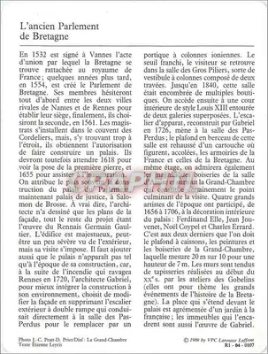 Rennes — Pałac Sądowy — VPC Larousse Laffont n°0107 — Rewers