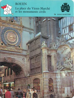 ROUEN — A praça do Velho Mercado e os monumentos civis — VPC Larousse Laffont n° 0108