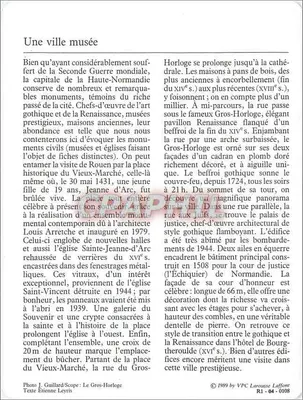 ROUEN — A praça do Velho Mercado e os monumentos civis — VPC Larousse Laffont n° 0108 — Verso