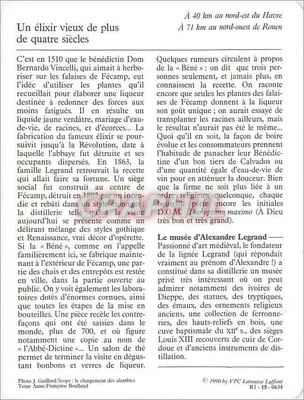 A destilaria Bénédictine em Fécamp — 76 Seine-Maritime — editor VPC Larousse Laffont, n° R1-15-0634 — Verso