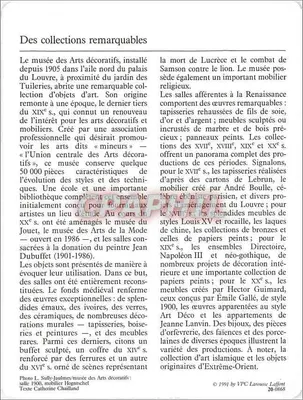 Paris — O museu dos Artes Decorativas — VPC Larousse — Verso