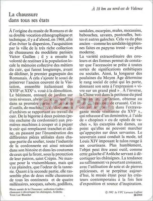 ROMANS-SUR-ISÈRE — Muzeum Międzynarodowe Buta — wydawca VPC Larousse Laffont, nr 26 — Rewers