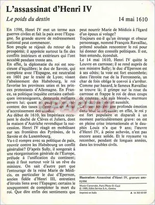 O assassinato de Henrique IV — 14 de maio de 1610 — Vida Política — Verso