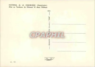 Pogrzeb Clémenta VI — Abp. La Chaise-Dieu (Haute-Loire) — Collection Naturelle Combier — Rewers