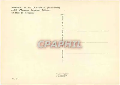Judith d'Auvergne implorando São Roberto — Histórico de La Chaise-Dieu (Haute-Loire) — Combier — Verso